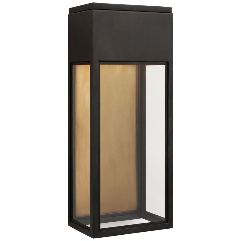 Irvine Medium 3/4 Wall Lantern in Bronze with Clear Glass