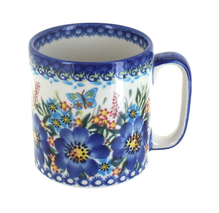 Blue Rose Polish Pottery Garden of Blue Coffee Mug