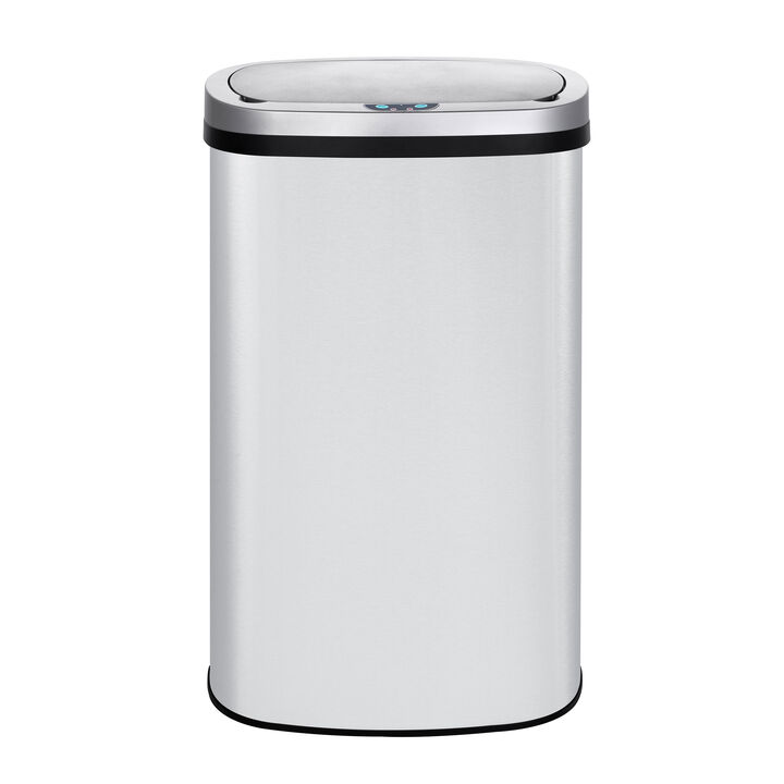 15.85 Gal./60 Liter Stainless Steel Oval Motion Sensor Trash Can for Kitchen,Living Room,Bedroom,Laundry Room
