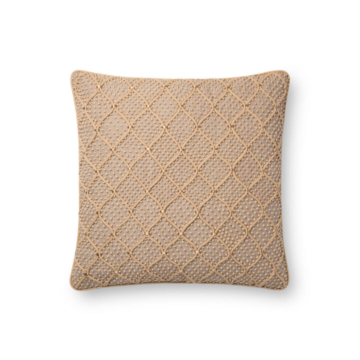 P0675 Natural/Gold 18"x18" Poly Pillow