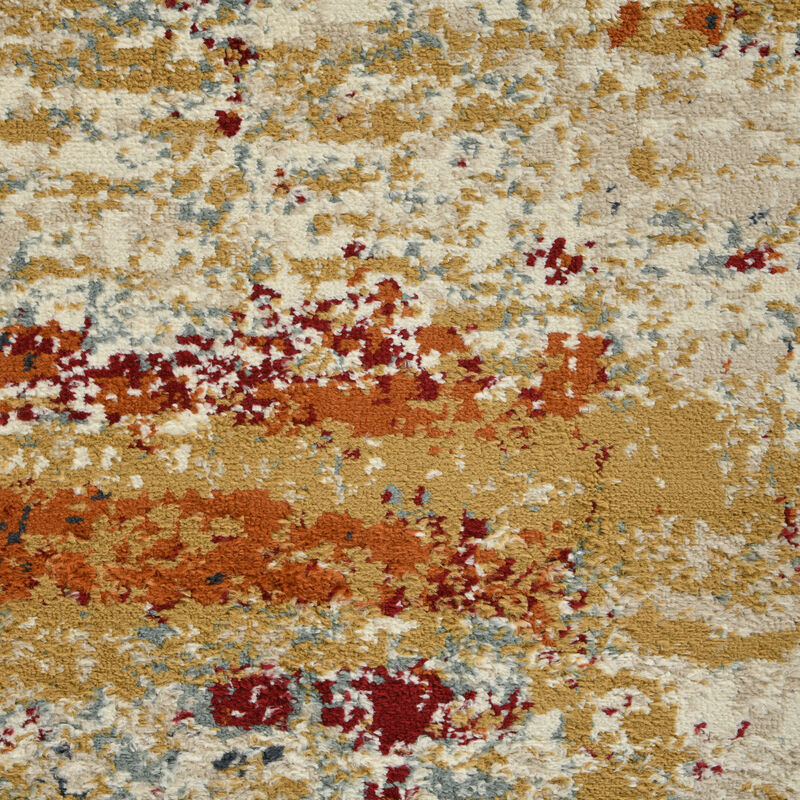 Allure Bastia Orange Abstract Area Rug