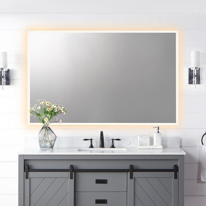 Altair Cassano Rectangle 48 Frameless Modern Bathroom/Vanity LED Lighted Wall Mirror