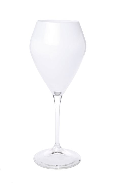 Set of 6 Black V-Shaped Wine Glasses with Clear Stem