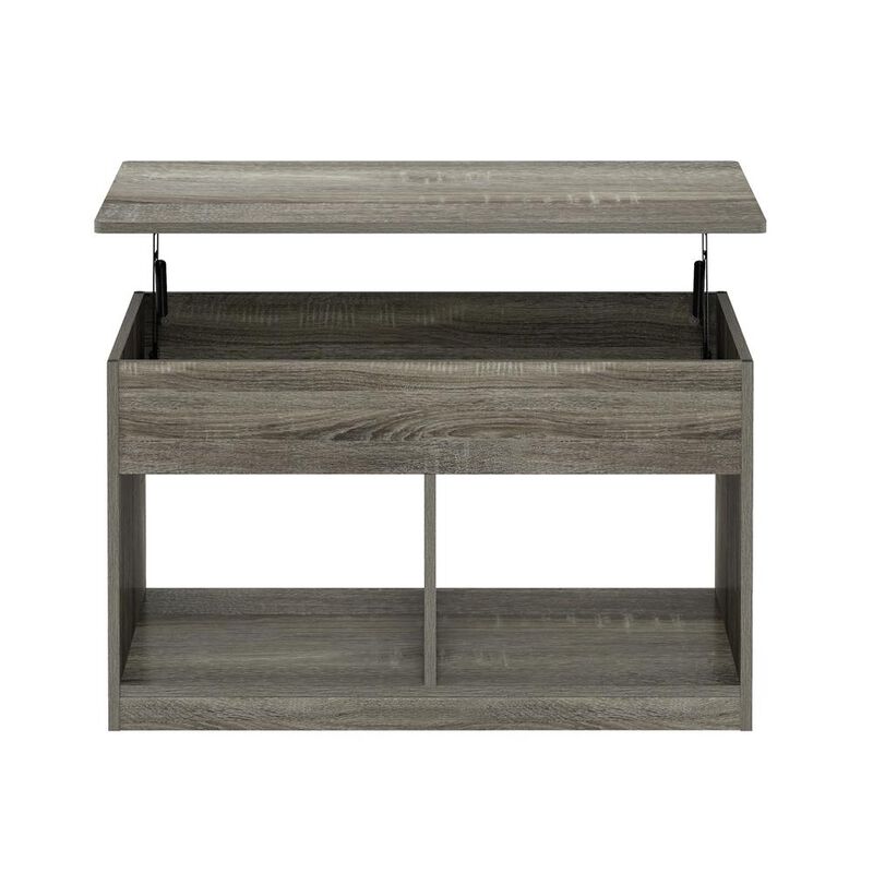 Furinno Jensen Lift Top Coffee Table, French Oak Grey