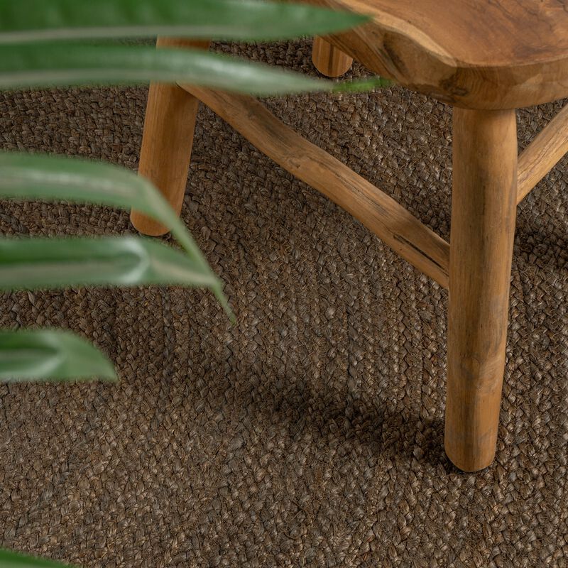 Zara Braided Coastal Cottage Round Jute. Round Area Rug