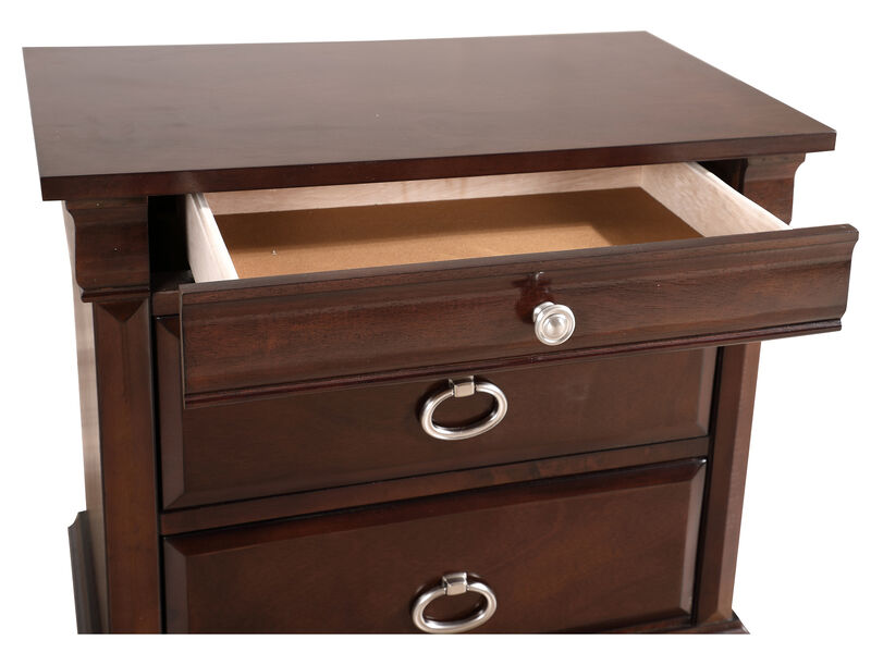 Triton 3-Drawer Cappuccino Nightstand (27 in. H x 17 in. W x 26 in. D)