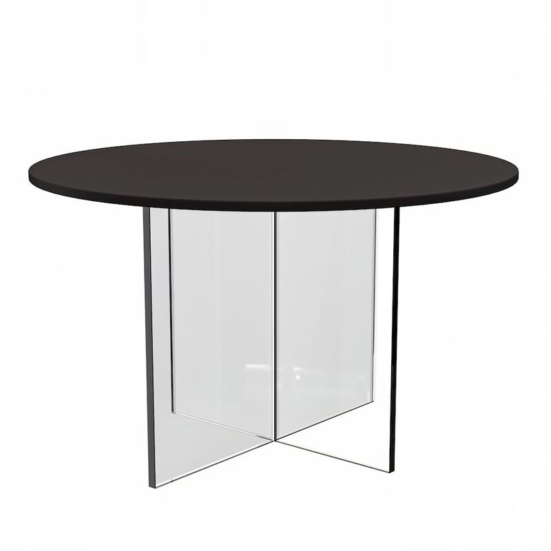 LeisureMod Valore Collection Acrylic Coffe Table With Black Top