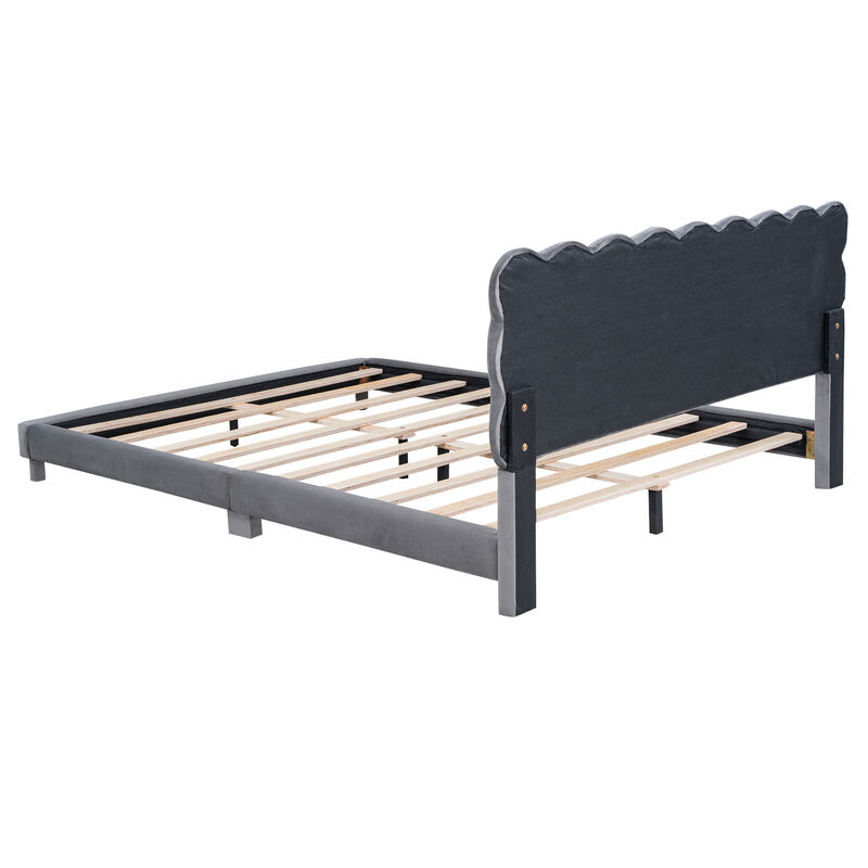 Merax Modern Upholstered Platform Bed with Headboard