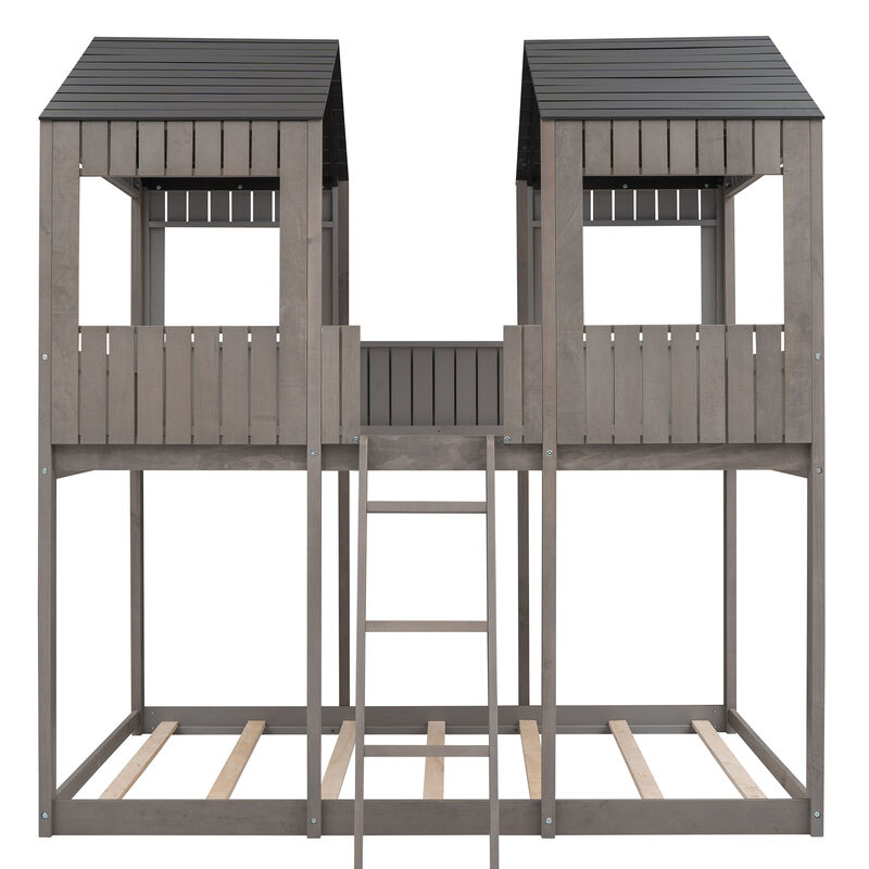 Merax Bunk Bed with Roof and Ladder