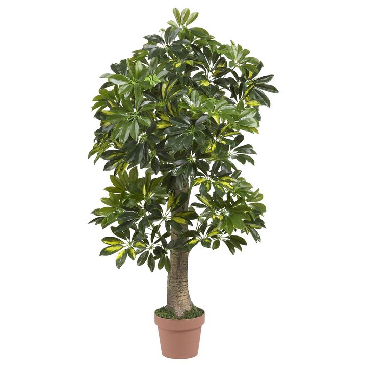 Nearly Natural 4-ft Schefflera Tree (Real Touch)