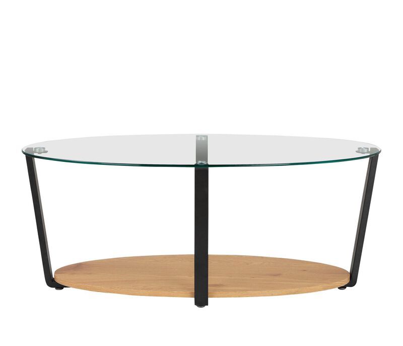 Nessa Oval Coffee Table with Glass Top