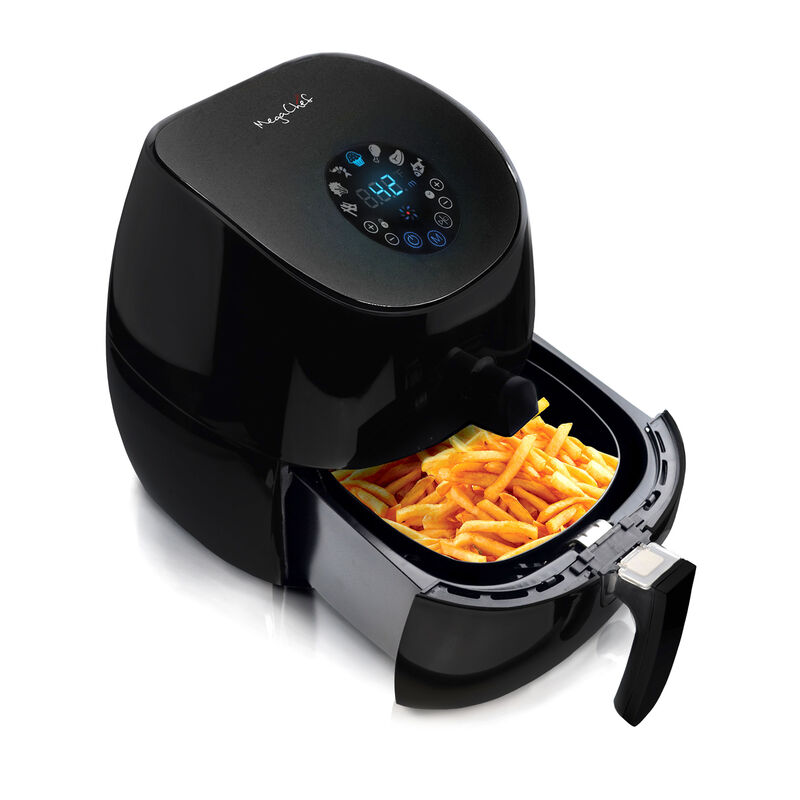 MegaChef 3.5 Quart Airfryer And Multicooker With 7 Pre-programmed Settings in Sleek Black