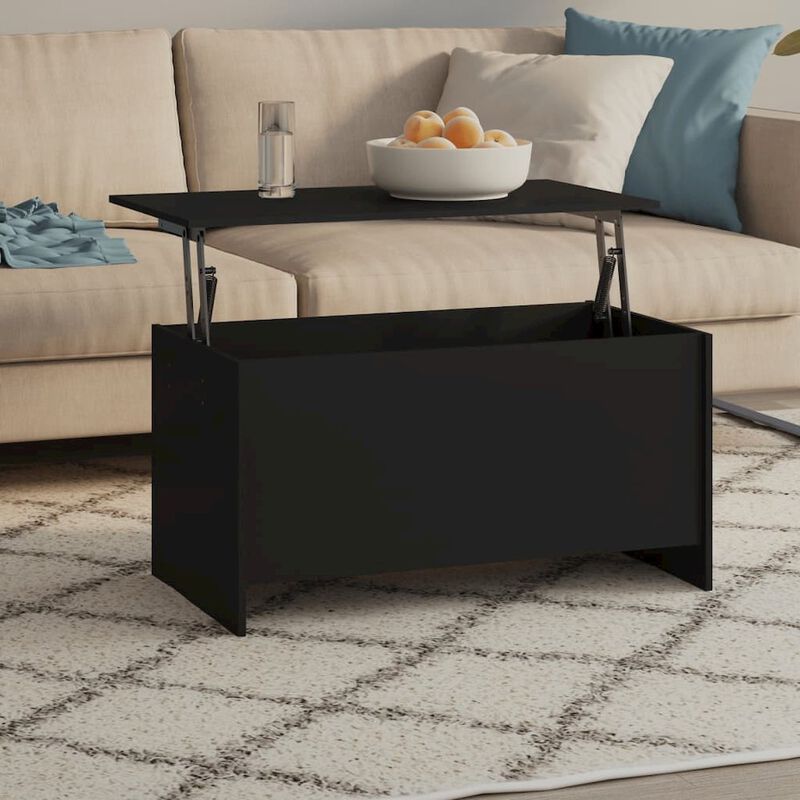 Coffee Table Black 40.2"x21.9"x20.7" Engineered Wood