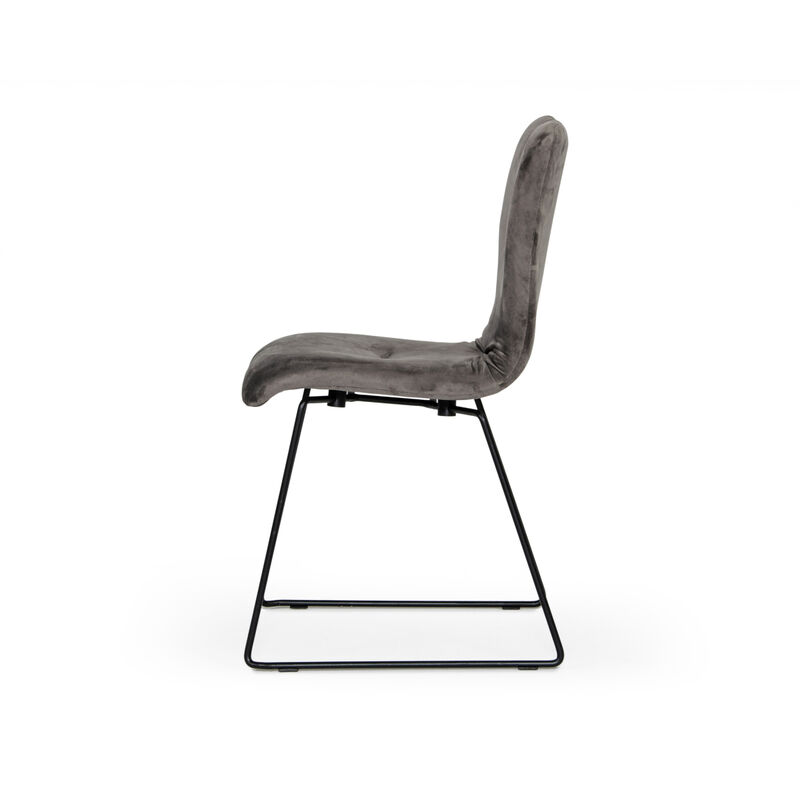 Yannis Modern Dark Grey Fabric Dining Chair (Set of 2)