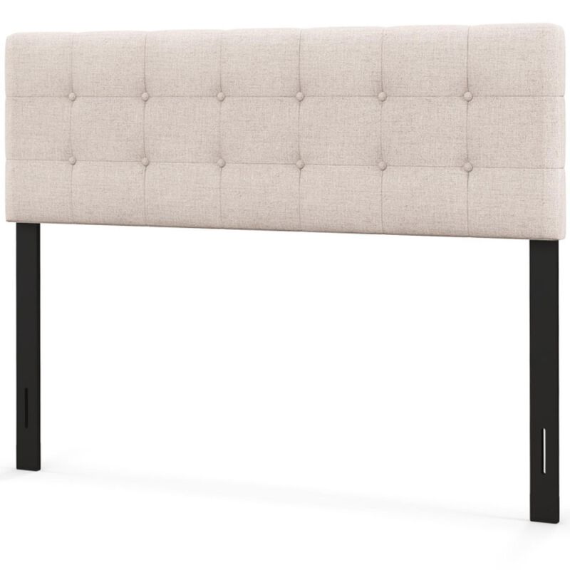 Linen Upholstered Headboard with Solid Rubber Wood Legs