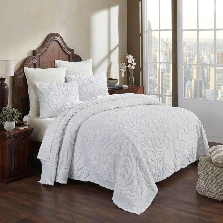 100-Percent Cotton Chenille 3-Piece Coverlet Bedspread Set