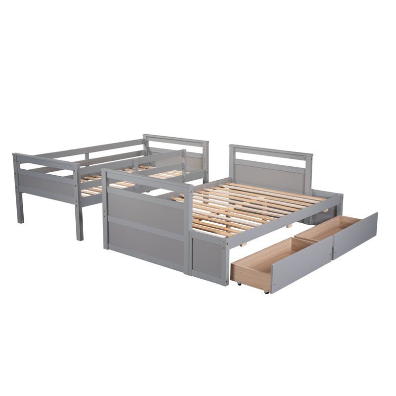 Merax Convertible Bunk Bed with 2 Storage Drawers