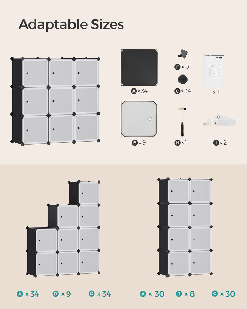 Modular 9-Cube Storage Shelving for Bedroom & Living Room