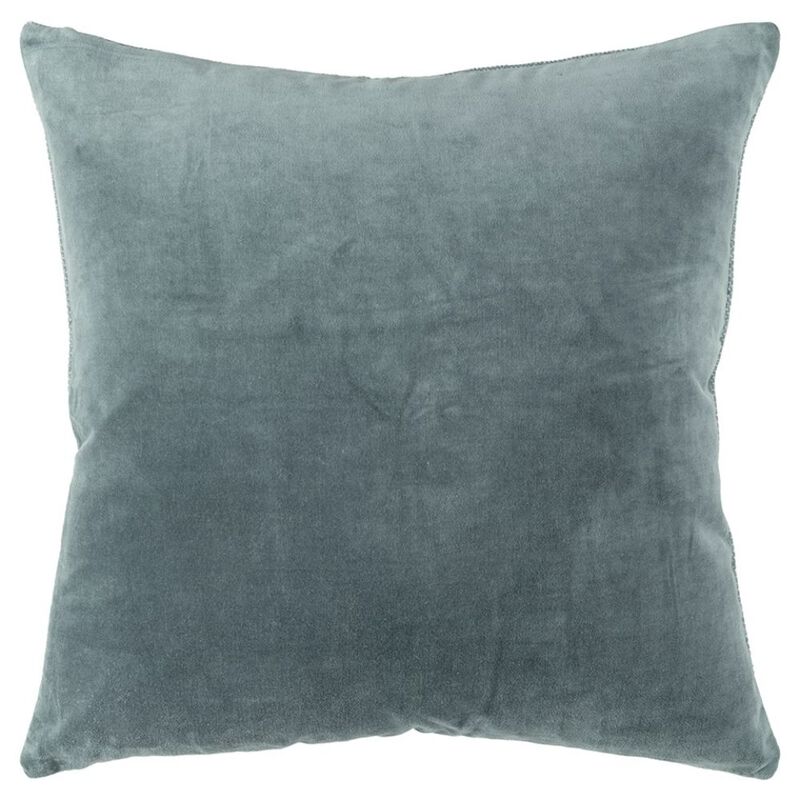 Homezia Teal Solid Reversible Cotton Velvet Throw Pillow