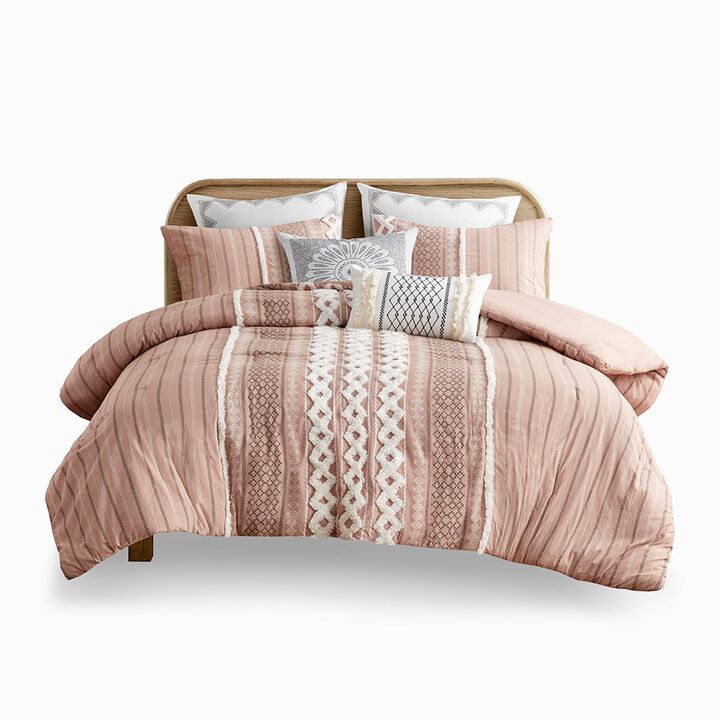 Gracie Mills Modesto Printed Cotton Comforter Set with Chenille