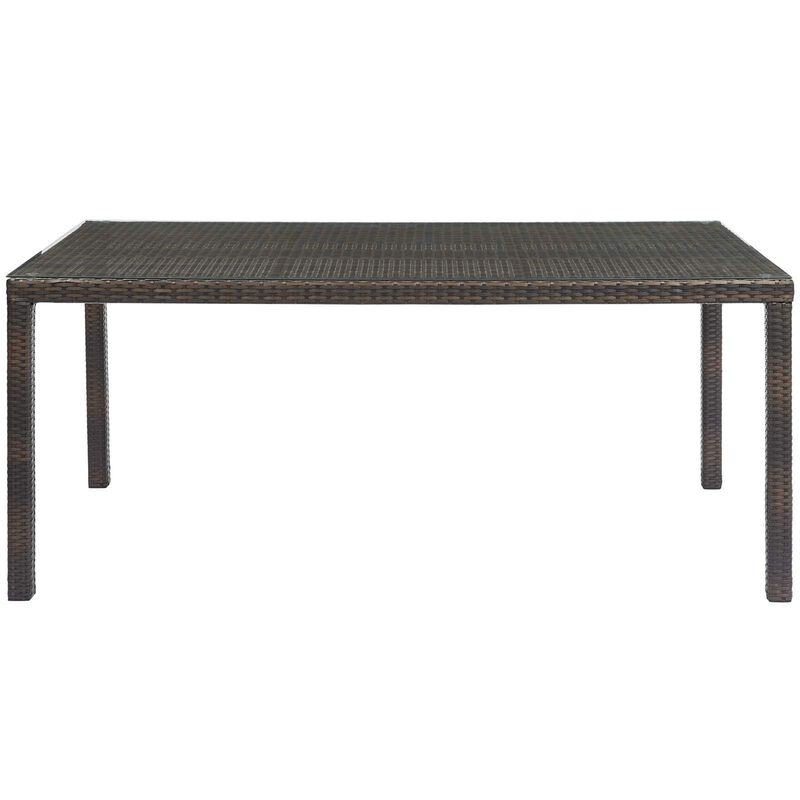 Modway - Conduit 70" Outdoor Patio Wicker Rattan Dining Table Brown