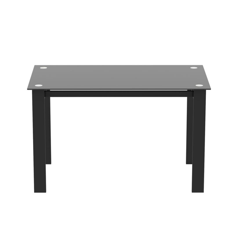 Hivvago Easy to Clean Heavy Duty Tempered Minimalist Glass Top Dining Table