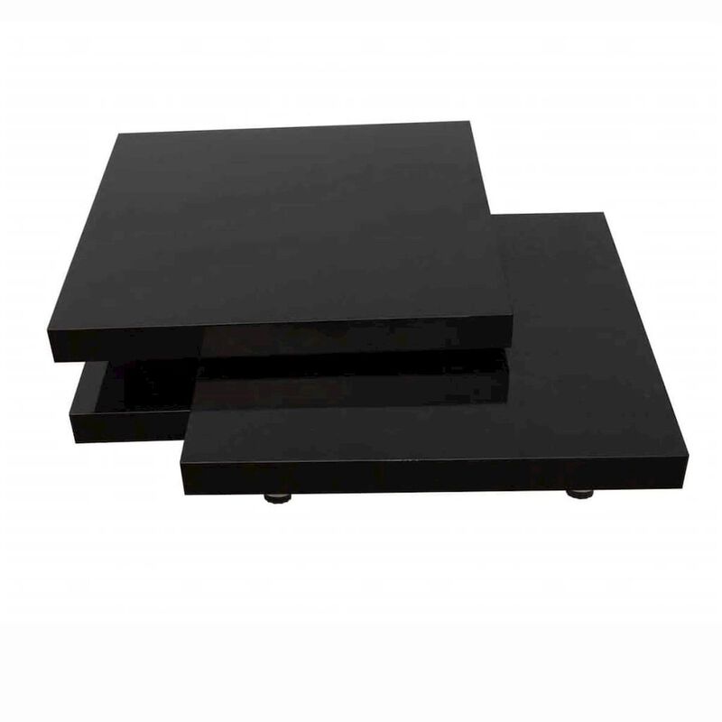 vidaXL Coffee Table 3 Tiers High Gloss Black, 241078