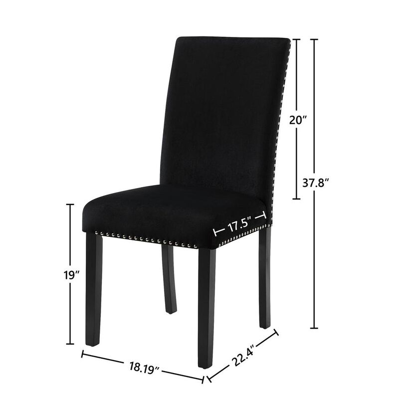 New Classic Furniture Celeste Black Wood Upholstered Dining Chair (Set of 6)