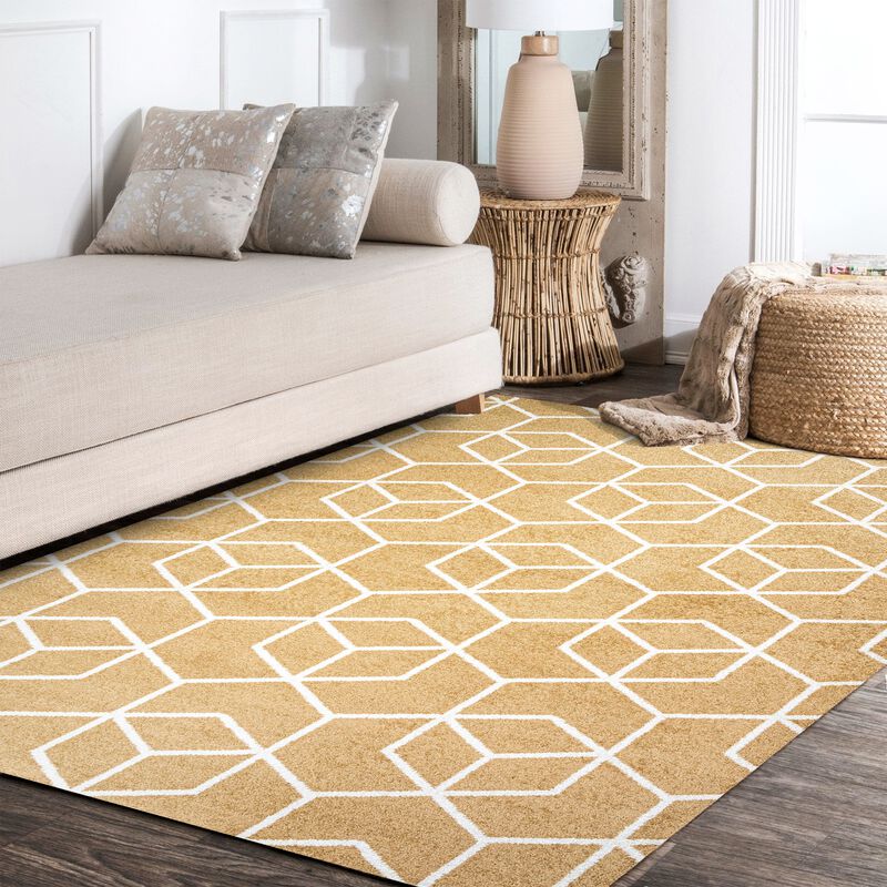 Tumbling Blocks Modern Geometric Area Rug