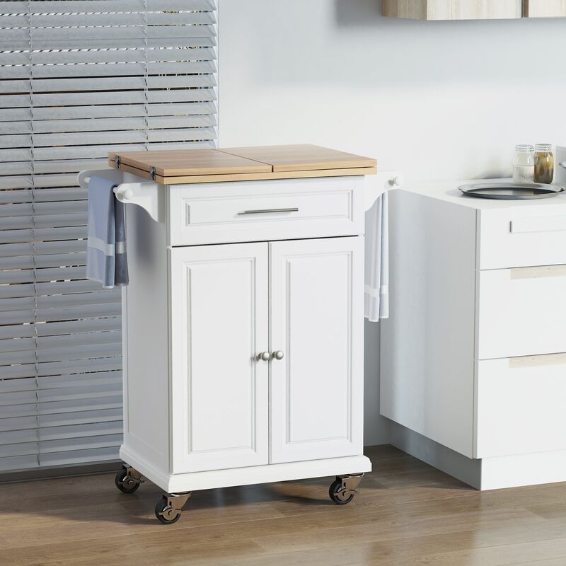 Versatile Kitchen Aid: Island Cart with Extended Counter and Storage