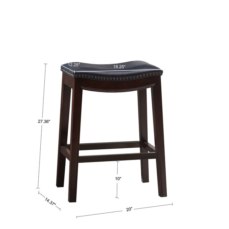 Gracie Mills Jerrell Modern Backless Saddle Counter Stool