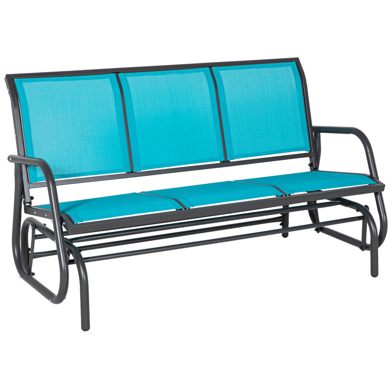 3-Seat Metal Glider Bench Chair Patio  Rocker Heavy-Duty Outdoor Garden Patio