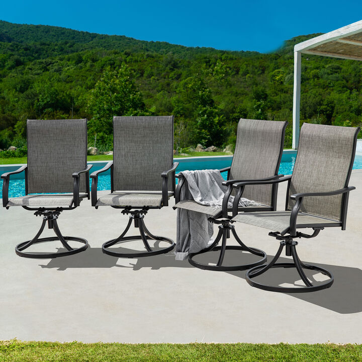 Sour Citrus Swivel Outdoor Patio Dining Chairs Set of 4