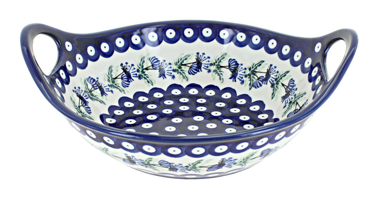 Blue Rose Polish Pottery Zara Small Bowl with Handles