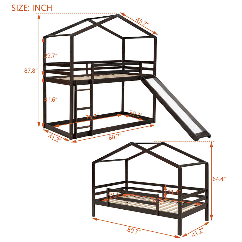 Merax Bunk Bed with Slide and Ladder