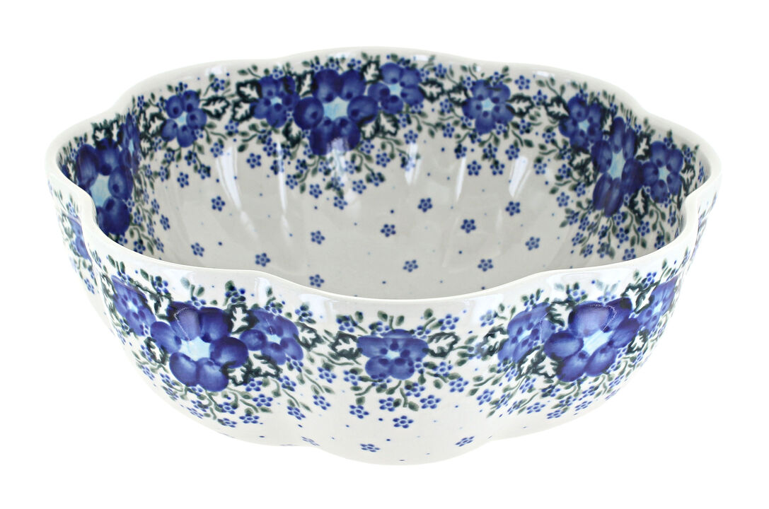 Blue Rose Polish Pottery Tara Large Scallop Bowl