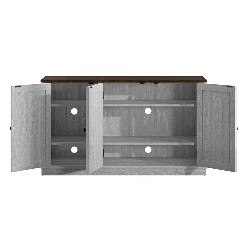 FESTIVO 48 in. Rustic Natural Wood TV Stand - Up to 55 in. TVs