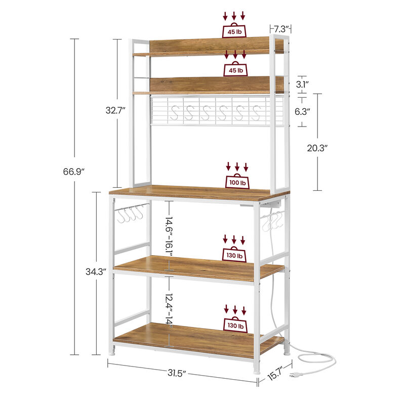 Bakers Rack with Power Outlet