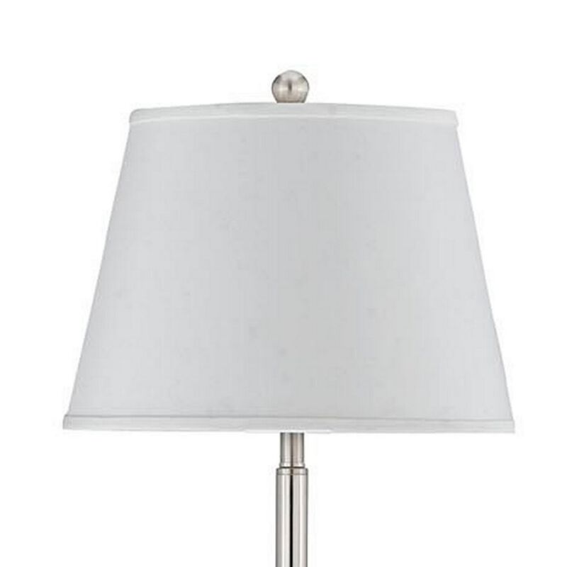 Metal Round 3 Way Floor Lamp with Spider Type Shade, Silver-Benzara