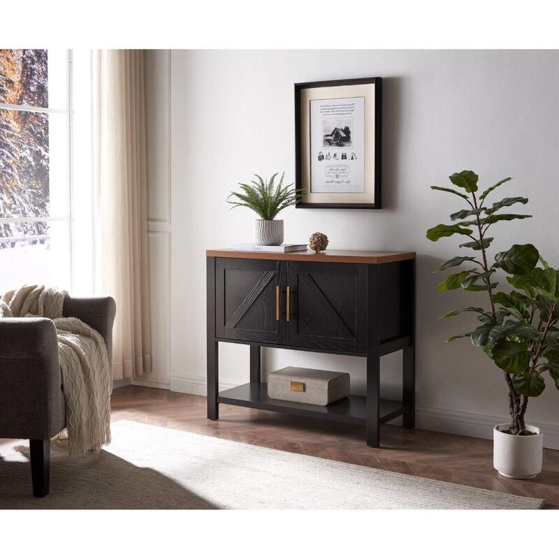 Modern 2 Drawer Wooden Storage Console Table