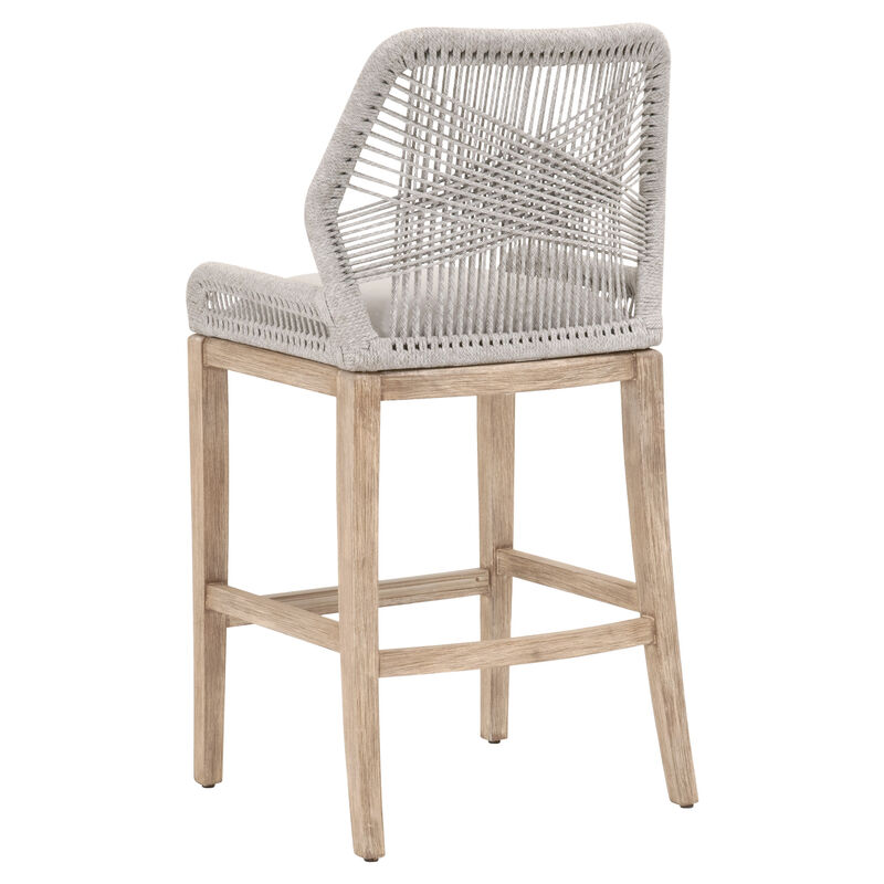 Loom Outdoor Barstool in Taupe & White