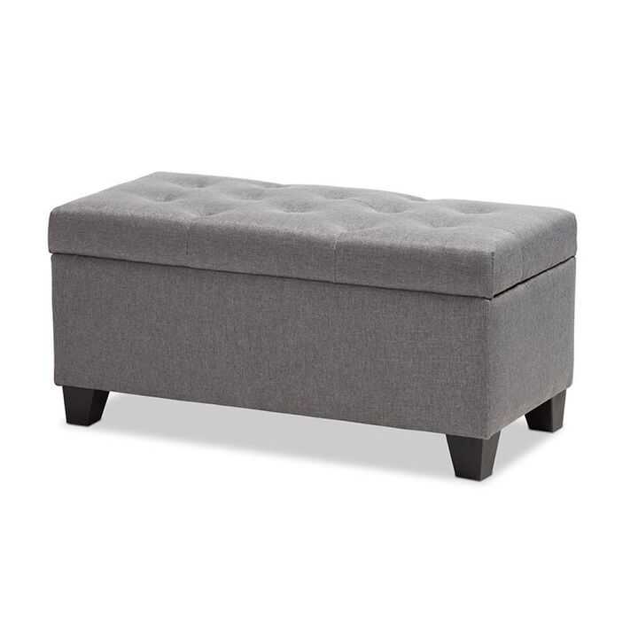 Michaela Modern and Contemporary Grey Fabric Upholstered Storage Ottoman