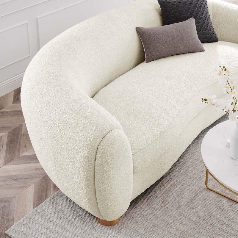 Abundant Boucle Upholstered Fabric Sofa