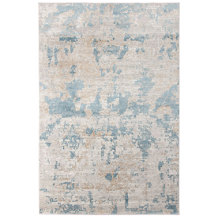 Hamilton Stovall Light Blue Polyester Blend Area Rug