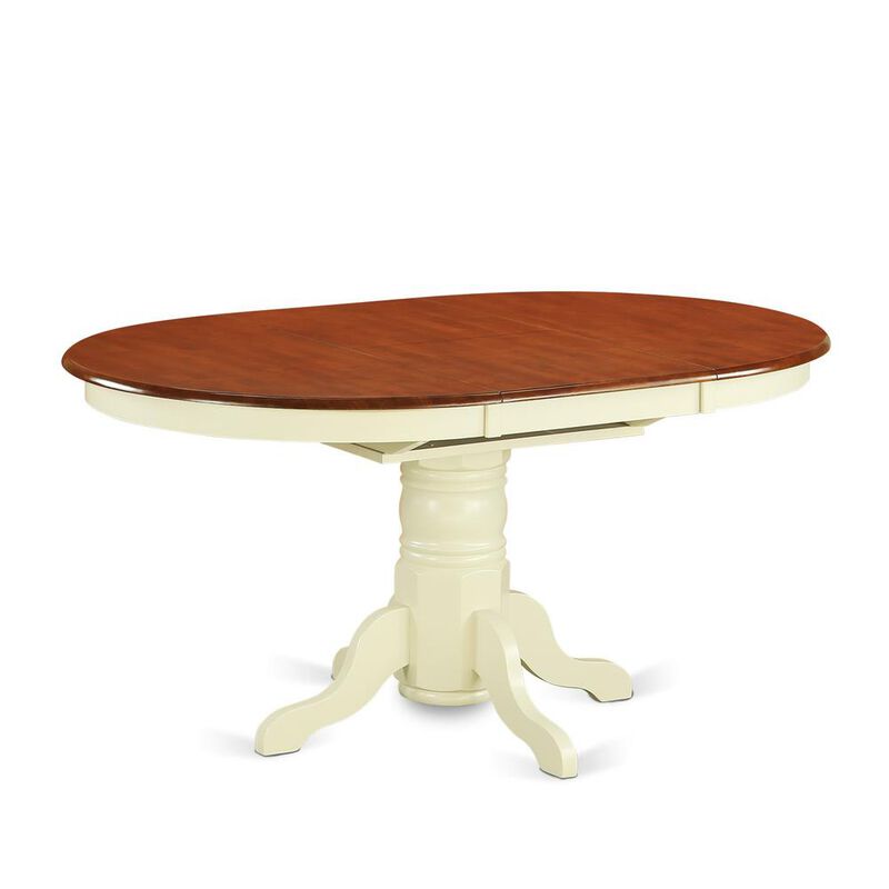 East West Furniture Avon  Oval  Table  With  18  Butterfly  leaf  -  Buttermilk  and  cherry  Finish