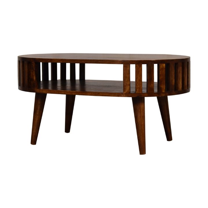 Ariella Chestnut  Open Shot Solid Wood Coffee Table