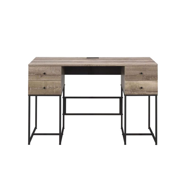 Desirre Desk, Rustic Oak & Black 92640