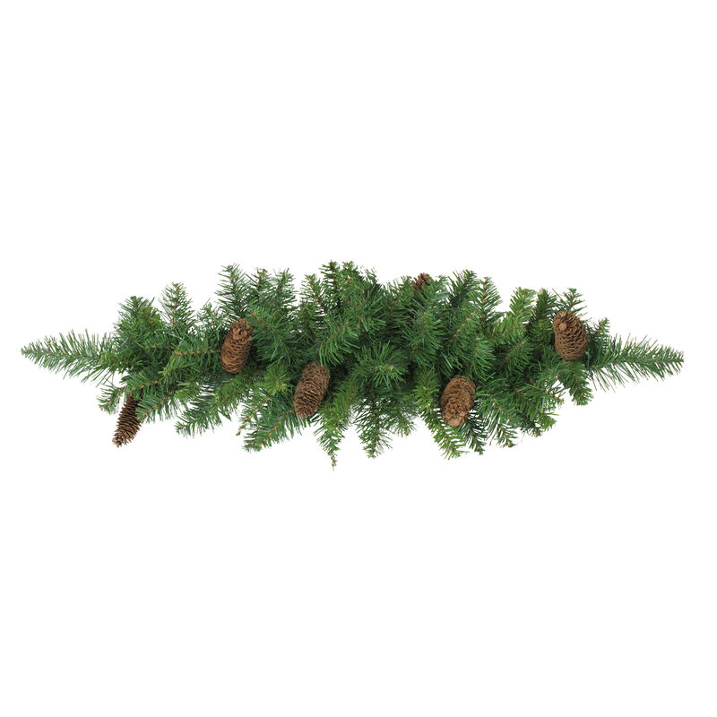 32" Green and Brown Pine Cones Artificial Christmas Swag - Unlit