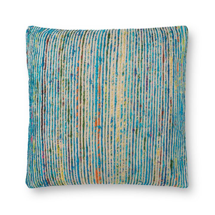 P0242 Blue/Multi 22"x22" Poly Pillow