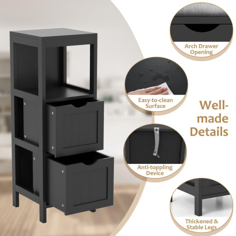 Hivvago Freestanding Storage Cabinet with 2 Removable Drawers for Bathroom